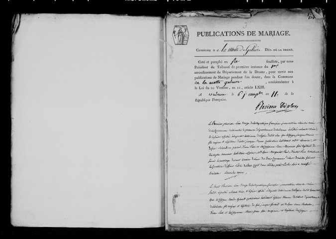 Publications de mariages (an XII-1821).