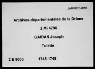 5 janvier 1745-14 mars 1748