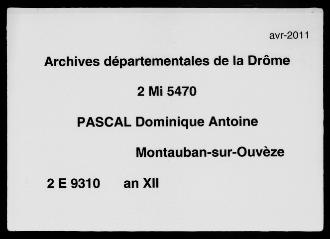 12 vendémiaire-4e jour complémentaire an XII