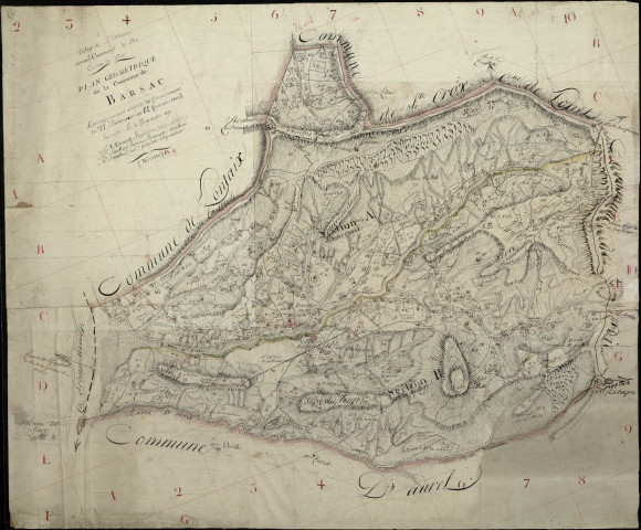 Plan géométrique. Section A, les Rouix (n°1-[221]). Section B, le Village (n°1-[232])