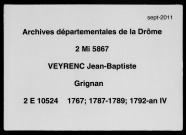 Procédures d'inventaires (16 septembre 1767-1er vendémiaire an IV).