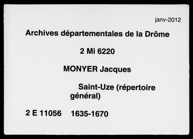 Répertoire général (1635-20 avril 1670).