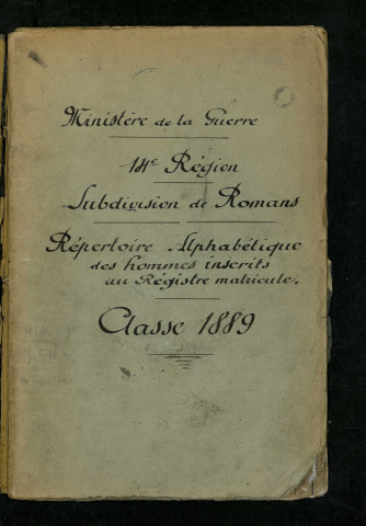 Table alphabétique.