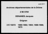 8 janvier 1660-23 mai 1673