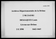 1er mai 1662-20 avril 1663