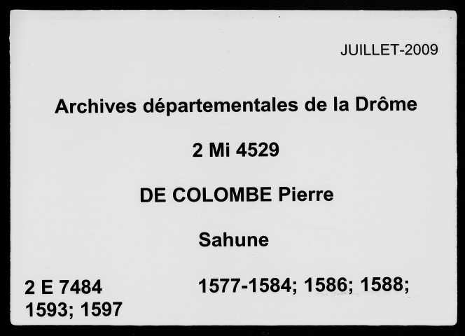 3 janvier 1577-1er mars 1597