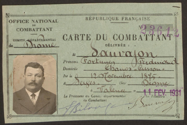 Sauvajon, Fortuné Ferdinand