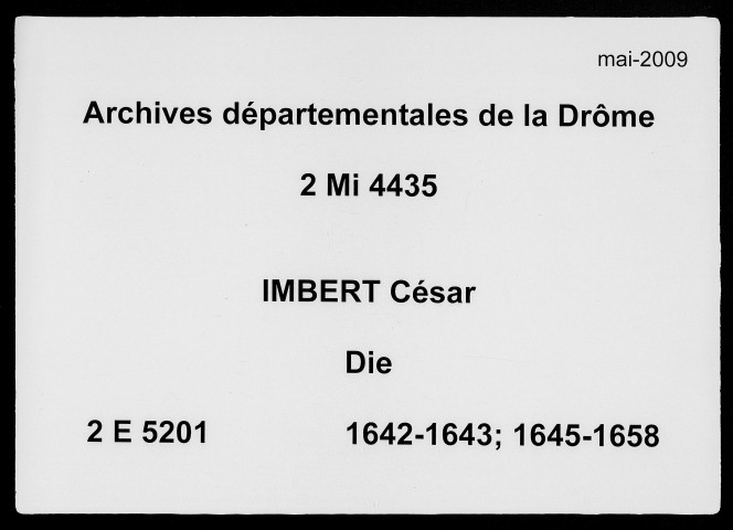 31 décembre 1642-23 septembre 1658