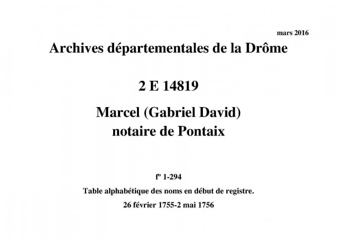 26 février 1755-2 mai 1756