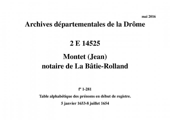 5 janvier 1653-8 juillet 1654
