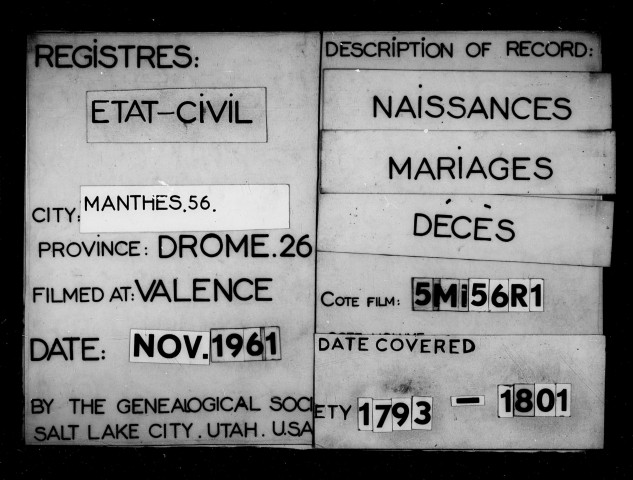 Naissances, mariages, décès (1793-an IX).