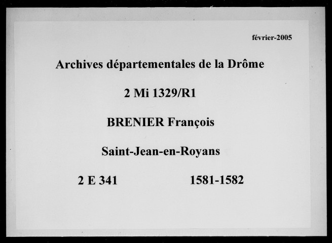 Notes brèves (1581-1582).