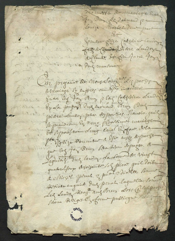 Promesses de mariage (1645-1668).