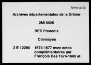 11 octobre 1674-29 décembre 1677