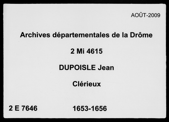 2 janvier 1653-14 juin 1656