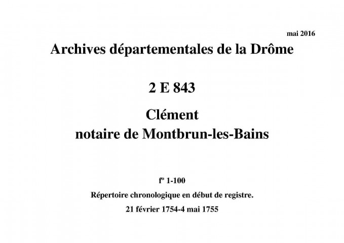 21 février 1754-4 mai 1755