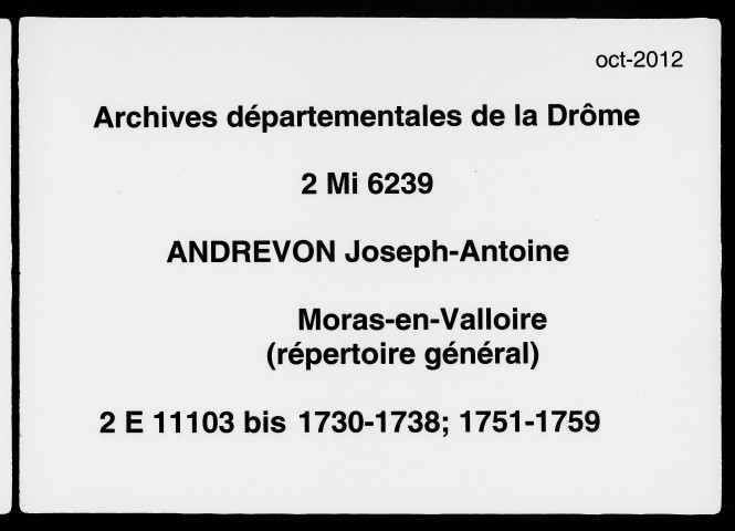 27 mars 1754-15 juin 1760