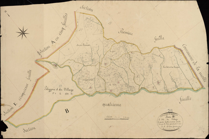 Section B2, Village (le). Village (agrandissement sur B3).