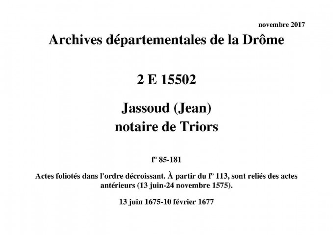 13 juin 1675-10 février 1677
