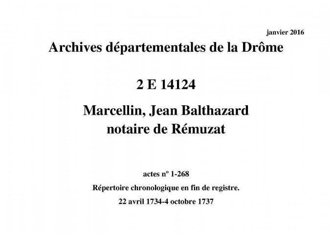 22 avril 1734-4 octobre 1737