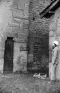 Peyrins. - La façade sud de la chapelle Saint-Ange en travaux de réfection.