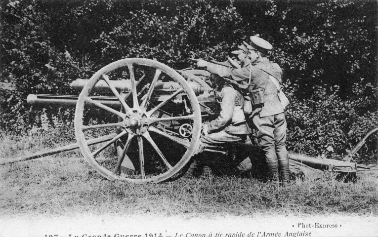 Le canon à tir rapide de l'armée anglaise.