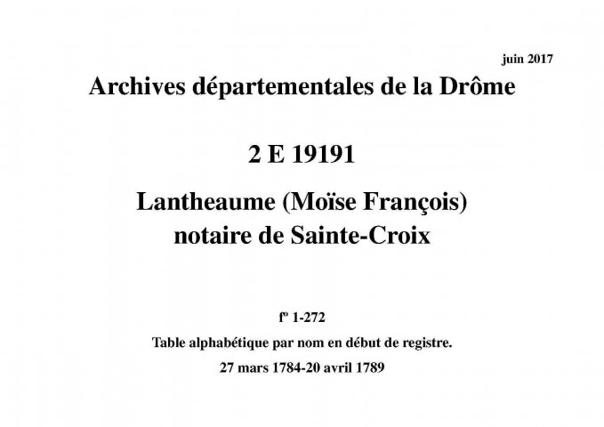 27 mars 1784-20 avril 1789