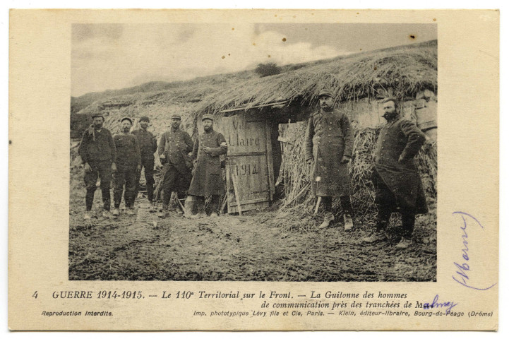 Série de cartes postales "Guerre 1914-1915 - Le 110e Territorial sur le front".