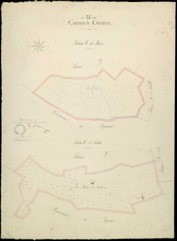 Section F2, Guinches (les). Section G, Mours.