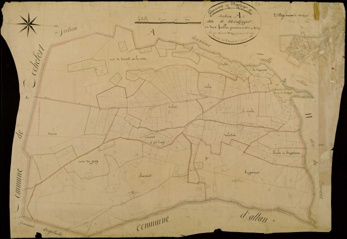 Section A1, Montjoyer. Village (agrandissement).