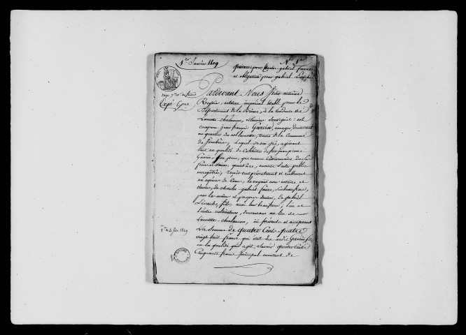 1er janvier-30 juin 1809