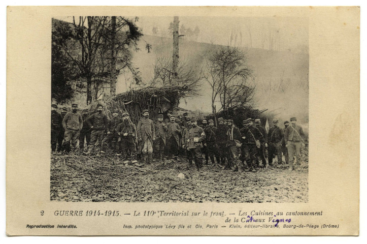 Série de cartes postales "Guerre 1914-1915 - Le 110e Territorial sur le front".