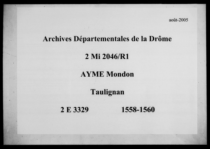 21 février 1558-29 février 1560