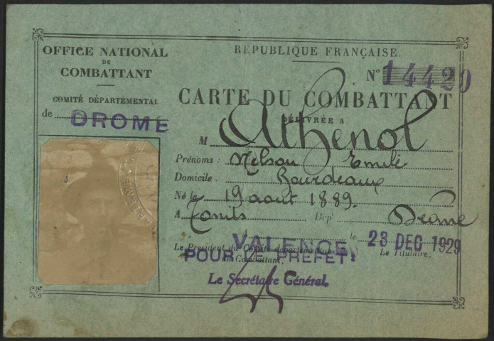 Athenol, Nelson Émile