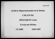 21 novembre 1649-6 août 1652