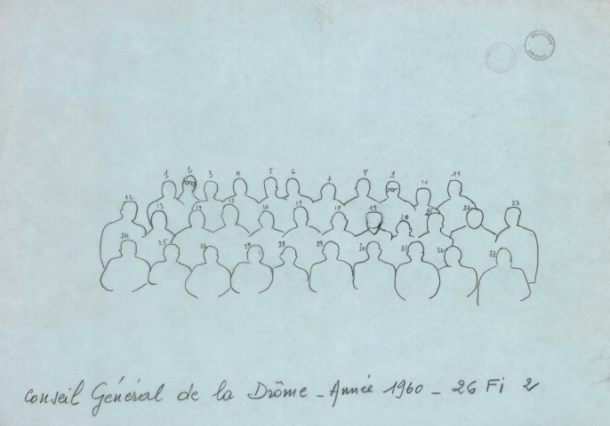 Valence. - Le Préfet et le Conseil Général, son président et les conseillers généraux en 1960.