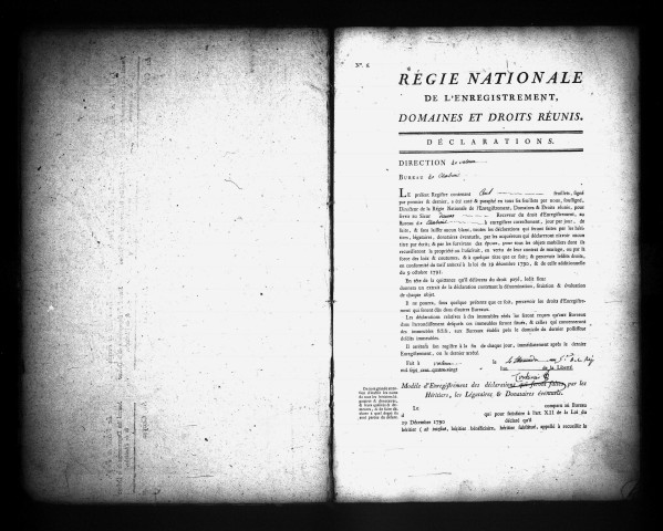  1er brumaire an VI - 7 floréal an VII