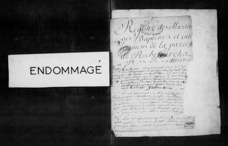 Baptêmes, mariages, sépultures (1735-1791).