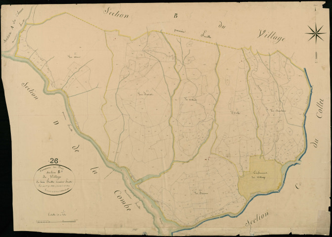 Section B2, Village (le). Village (agrandissement sur B3).