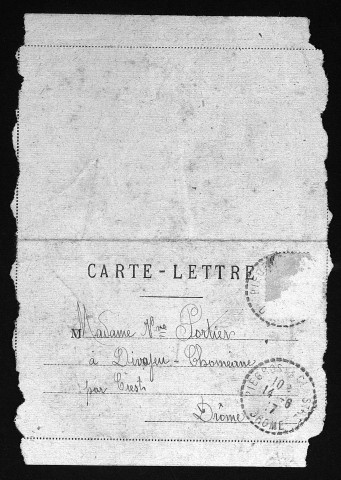 Correspondance adressée à sa famille.