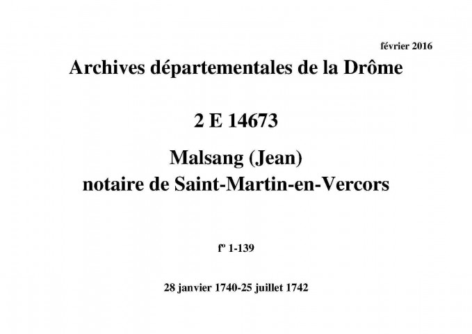 28 janvier 1740-25 juillet 1742