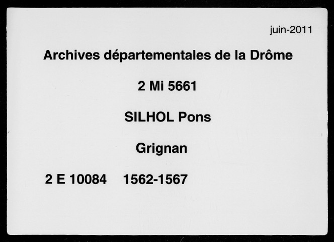 26 décembre 1562-5 octobre 1567