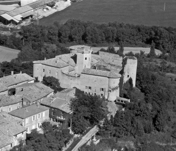 Vue aérienne du château.