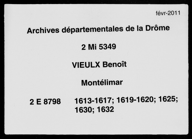 2 janvier 1613-27 avril 1632