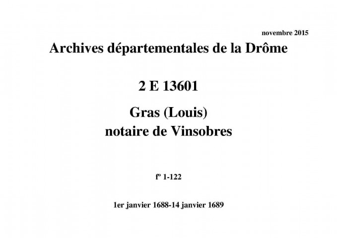 1er janvier 1688-14 janvier 1689