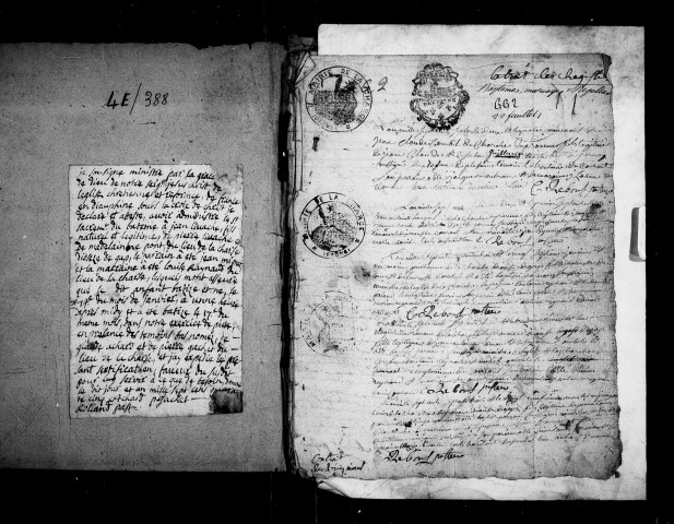 Religion protestante. - Baptêmes, mariages, sépultures (1745, 1772-1788).