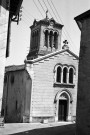 Saint-Nazaire-en-Royans. - La façade occidentale de l'église Saint-Nazaire.