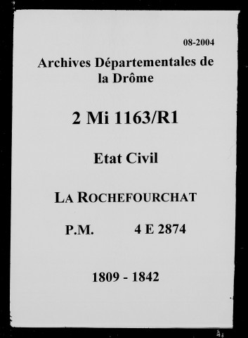 Publications de mariages (1809-1842).