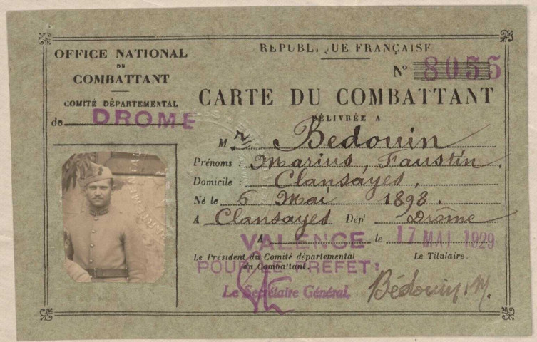 Bédouin, Marius Faustin