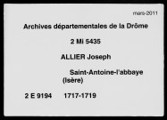 5 janvier 1717-17 septembre 1719